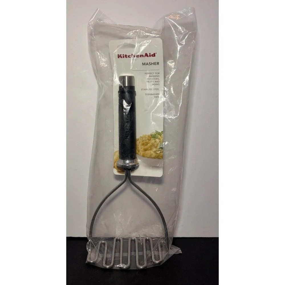 KitchenAid Gourmet Stainless Steel Wire Masher, Black, Dishwasher‎ Safe NEW 2025
